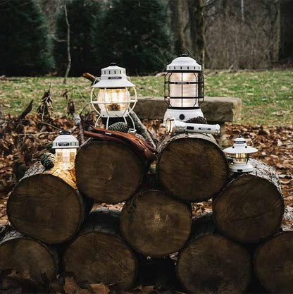 Vintage White Railroad Lantern - Barebones