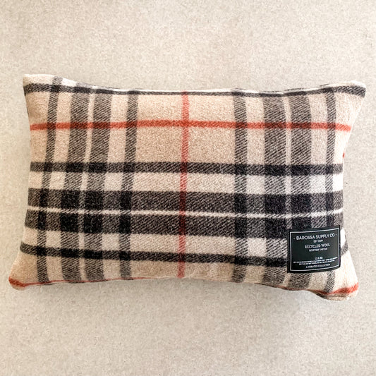 Recycled Wool Scottish Tartan Cushion | Thomson Camel