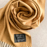 Luxe Herringbone Blanket Wrap - Mustard