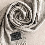 Luxe Herringbone Blanket Wrap - Light Grey