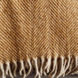 Mustard - Herringbone Wool Blend Blanket