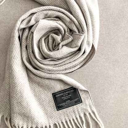 Luxe Herringbone Blanket Wrap - Snow