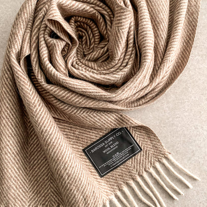 Luxe Herringbone Blanket Wrap - Natural