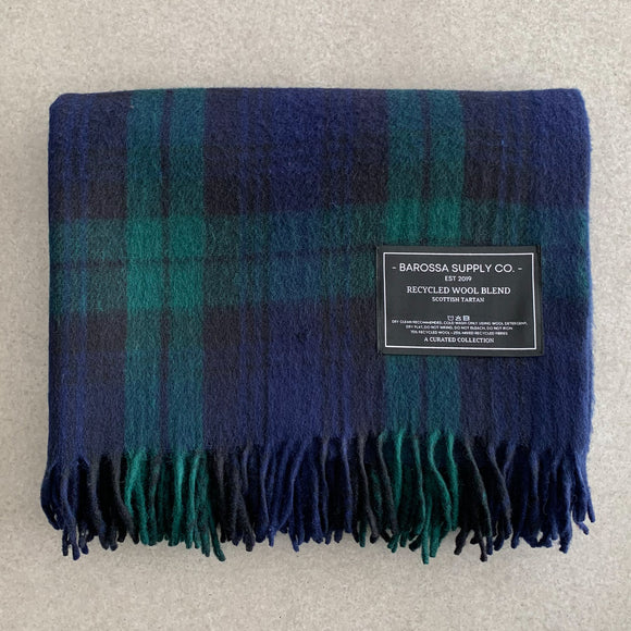 Black Watch - Recycled Wool Scottish Tartan Blanket