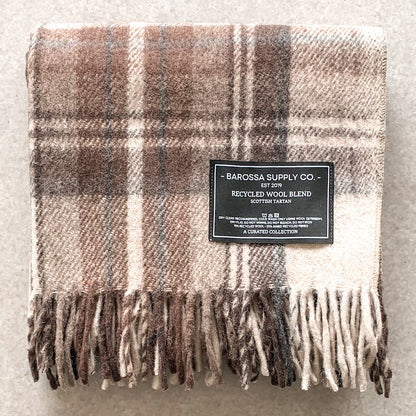 Luxe Tartan Blanket Wrap - Stewart Natural Dress