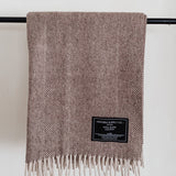 Natural - Herringbone Wool Blend Blanket