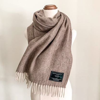 Luxe Herringbone Blanket Wrap - Natural