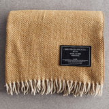 Mustard - Herringbone Wool Blend Blanket