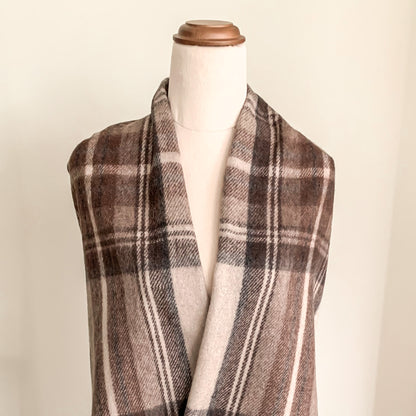 Luxe Tartan Blanket Wrap - Stewart Natural Dress