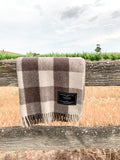 Recycled Wool Scottish Tartan Blanket - Jacob - Mocha