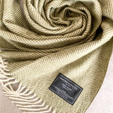 Luxe Herringbone Blanket Wrap - Olive