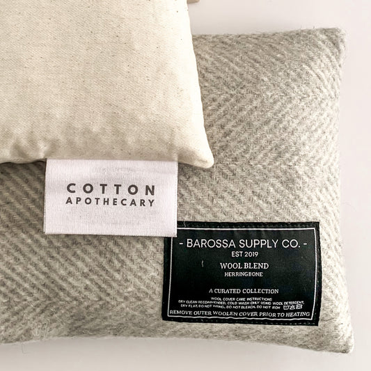 Herringbone Wool Blend Heat Pack -Snow