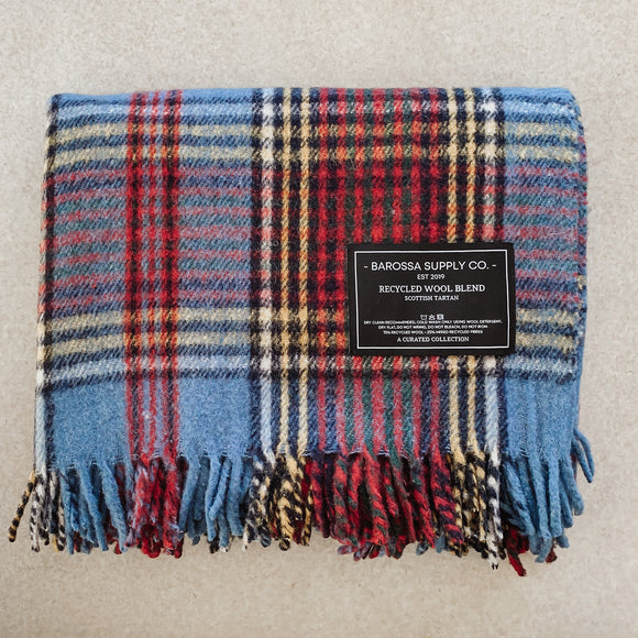 Recycled Wool Blend Scottish Tartan Blanket- Anderson